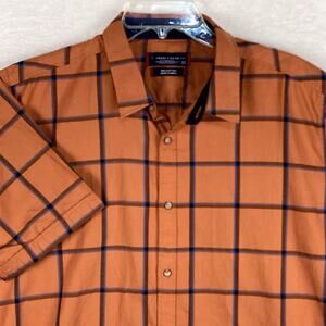 Cross Color Mens XL Orange Purple Plaid Tattersall Y2K Skater Camp Surf Shirt